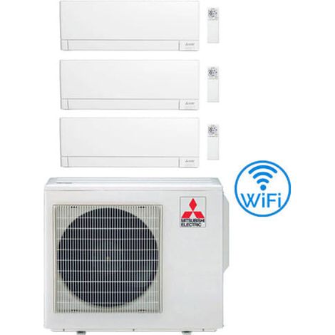 Klimaanlage Mitsubishi MSZ-AY Wifi R32 Trial Split Inverter 9000 + 9000 + 15000 BTU mit U.E. MXZ-4F80VF Klasse A++/A+