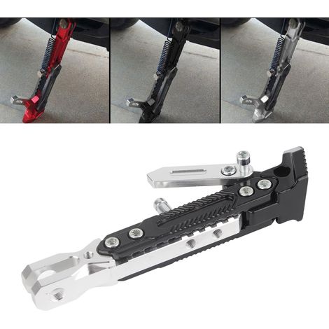 Béquille latérale universelle réglable pour motos, compatible avec YAMAHA NMAX 155 2015-2016 et N-MAX 125 (Argent)