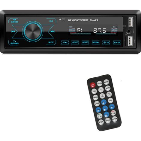 12-V-Bluetooth-Freisprech-Autoradio mit USB und MP3-Player, 7-Farben-LED, unterstützt iOS- und Android-Telefone