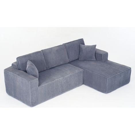 Canapé modulable en velours côtelé gris pour salon et appartement location ZIPSOFA (1/5)