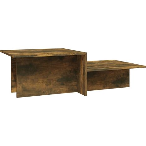 Mesa de centro madera contrachapada roble ahumado 111,5x50x33cm vidaXL (1/5)