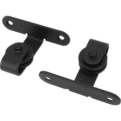 Kit de roulettes noires pour porte coulissante, kit miniature, rail de levage pour porte coulissante d'armoires (1/5)