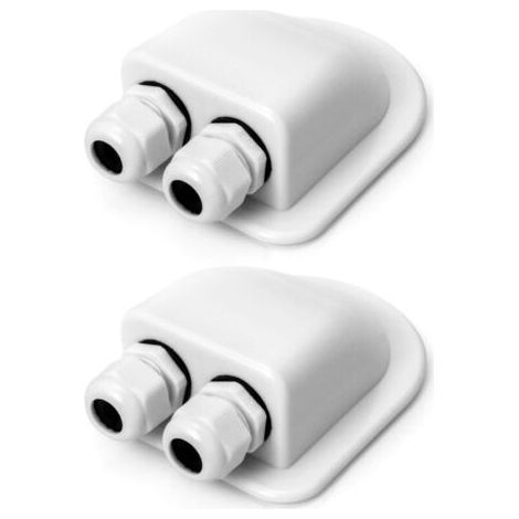 QORVA-Lot de 2 passages de câbles solaires étanches IP68, boîte d'entrée de câble double en ABS blanc, pour caravanes et bateaux. (1/4)