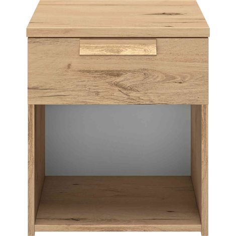 Chevet 1 tiroir en bois imitation chêne clair - CH5028 (1/2)