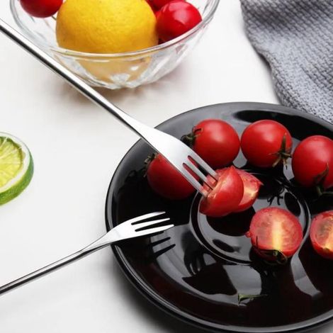 Fourchette A Fondue - Acier Inoxydable - Manche Bois - 24 Cm - Pour Fromage Et Chocolat - Lot De 6 (1/5)