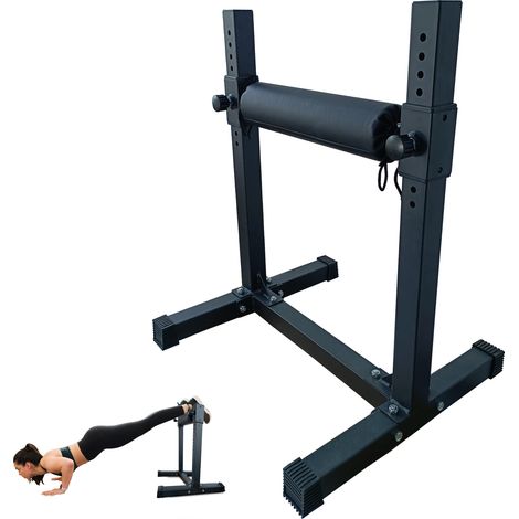 Appareil Split Squat Bulgare Réglable – Support avec Rouleau Hauteur Ajustable pour Squats, Fentes, Hip Thrust, Boucle, Triceps – Entréeînement Jambes à Domicile – Couleur : Noir Intégral (1/5)
