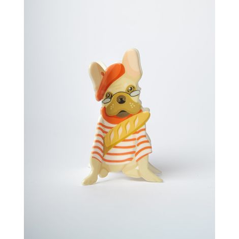 Pinza per Capelli Bulldog Francese Crema Arancione Blogo