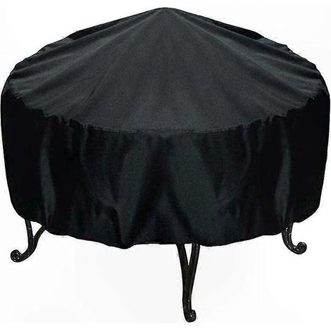 Couvercle de Brasero Rond Noir, 85x40cm, Protection Imperméable pour Foyer Extérieur, Housse de Cheminée de Jardin, Résistant aux Intempéries, Diamètre 85cm Hauteur 40cm (1/5)