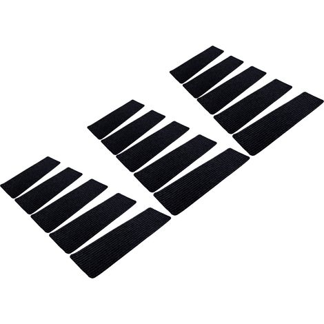 Paillasson antidérapant rayé noir et blanc, lot de 15 tapis de marche (1/5)