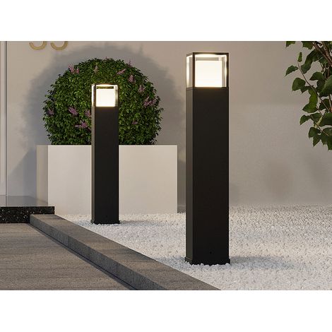 LED Wegeleuchte 2er SET im Bauhausstil Anthrazit, Höhe 80cm (1/5)