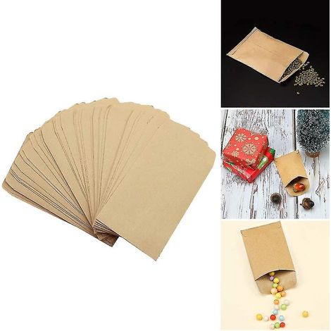 Sacs en papier kraft brun pur pour courses, goûters et fêtes, 120 pièces (1/4)