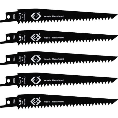 C.K T0821 Säbelsägeblätter 6 tpi, 5er Pack Sägeblatt-Länge 150 mm 5 St.