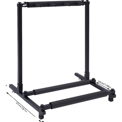 Support de guitare, tient jusqu'à 5 instruments, construction en métal robuste, 3 Rack (1/2)