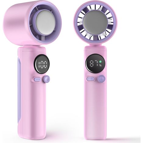 Ventilateur Portable à Main, Mini Ventilateur Turbo Portable, Mini Ventilateur Portable avec Batterie 4000mah, Refroidissant, Vitesse Réglable (1-100), Adapté Voyages et à l'Extérieur (Violet)