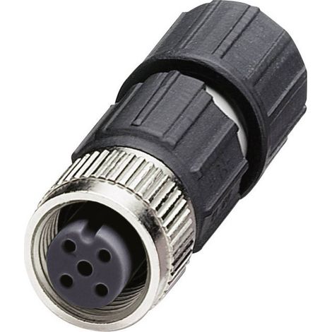 PHOENIX 1641688 M12 NERO, ACCIAIO INOX  CONNETTORE (M12, NERO, ACCIAIO INOSSIDABILE, ZINCO, NICHEL, IP67, 4 A) (1/3)