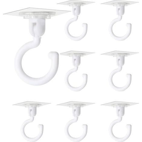 Transparente, selbstklebende Haken, 360° drehbar, starke Klebekraft, für Wand und Decke, ohne Klebereste (1/4)