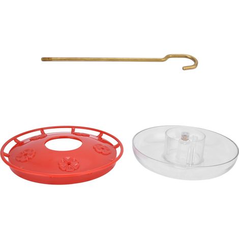 Transparenter, hängender Vogeltränkespender in Hofform für Garten und Terrasse (Rot) (1/5)