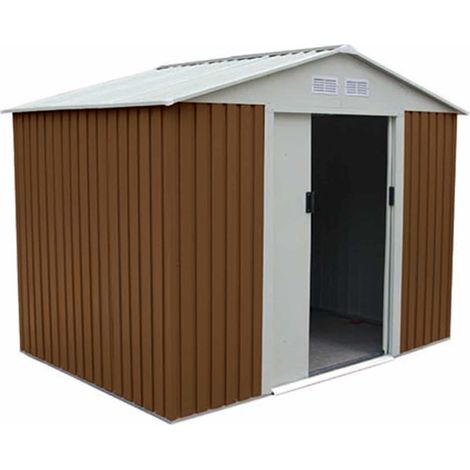 Gardiun – Abri de jardin métal 4,72 m² – Dimensions 181x261x198 cm – Acier galvanisé pré-teinté – Double porte coulissante – Grille d'aération (1/5)