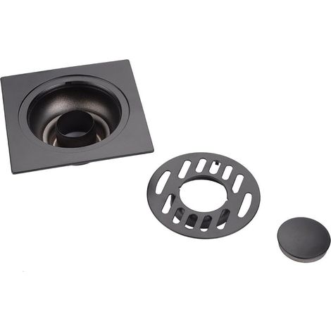 Drain de Douche Rond, Plancher Peinture Noire Robuste en Acier Inoxydable pour Balcon Cuisine Salle Bain Caniveau Siphon Sol Grand Calibre Grille Vidange Épais Anti Odeur (1/5)