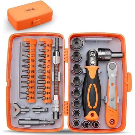 Set di chiavi a cricchetto multifunzione 38 in 1 per riparazioni di moto, auto e casa.