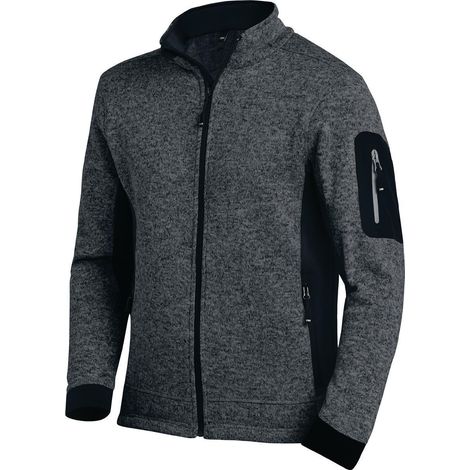 FHB Veste polaire tricotée CHRISTOPH taille XL anthracite / noir - 79595-1220-XL (1/2)