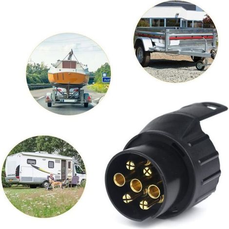 Adaptateur prise remorque - - 7 vers 13 broches - ABS et cuivre - 12V/24V - Installation facile (1/3)