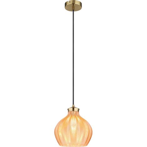 Globo - lámpara colgante - JESSICA - ámbar - vidrio - Ø 22cm - (1/5)