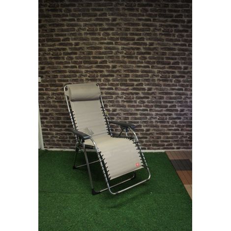 Fauteuil pivotant relax pour extérieur - MOVIDA - Taupe (1/5)