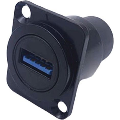 Connecteur USB 3.0 femelle-femelle pour montage sur panneau Type D, coque noire, transmission stable des données pour armoire 86 (1/5)