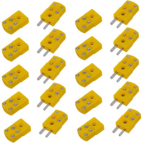 20X Jaune Plastique Coquille K Type Fiche Thermocouple Douille Connecteur Ensemble (1/5)