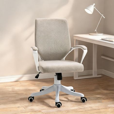 Chaise de bureau beige en polyester 62 x 69 x 100 cm (1/5)