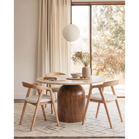 Yori - Chaise de salle à manger en bois de frêne laqué avec assise rembourrée en tissu (1/5)