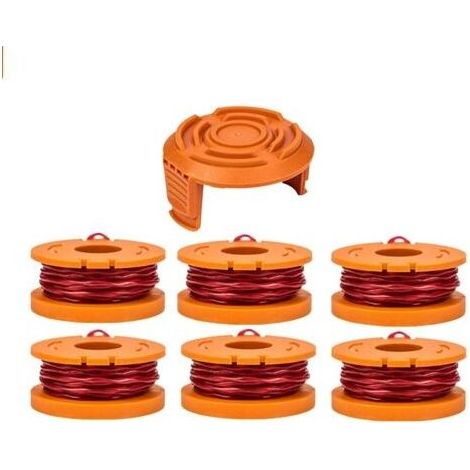 Bobine de rechange pour tondeuses à gazon WG163 WG155 WG180, compatible avec Worx WA0010, couvercle d'alimentation automatique pour cordon de désherbage, cordon de tondeuse à gazon sans fil 6 (1/5)