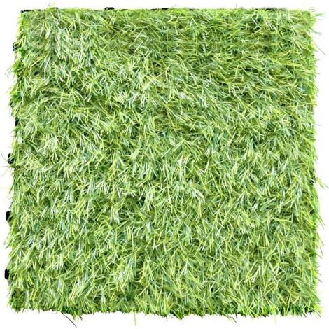 Dalles clipsables en gazon synthétique - GARDENMOOD - Lot de 10 - 30x30x2,4cm - Vert (1/5)