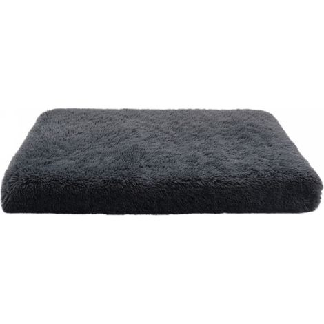 Coussin carré en peluche gris foncé pour chien et chat, 40 x 30 x 5 cm, doux et moelleux, idéal pour un sommeil profond, 1 pièce (1/5)