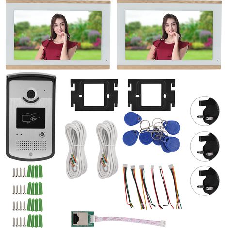 Sonnette vidéo WiFi Détection Mouvement Déverrouillage à Distance Message Visiteur Vision Nocturne Interphone Bidirectionnel pour Tuya 100‑240V Prise UK (1/5)