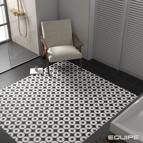 Carrelage Imitation Carreaux De Ciment 20x20 RIVOLI Black (1m²) - Les Carreaux de Jean (1/4)