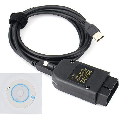 Outil de diagnostic automobile HEX V2 VCDS VAG‑COM V26.3, adapté pour Volkswagen et Audi (1/3)