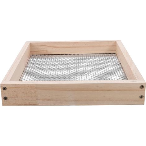 Tamis pour Jardin 30 Cm en Bois Massif avec Maille Métallique 5x5 Mm, Tamis à Terre à Mailles Fines pour Compost, Terre et Pierres, Outil de Jardinage Polyvalent pour Rempotage (1/5)