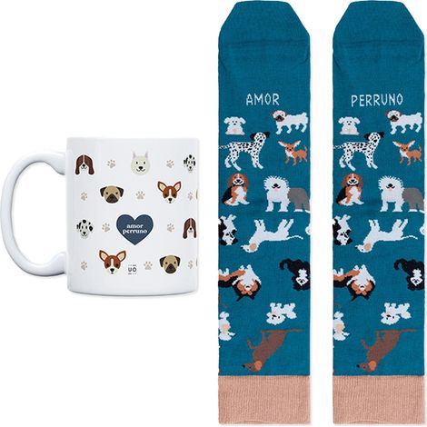 Set d'amour chien tasse café et chaussettes amusantes, cadeaux pour homme, taille unique pour homme, cadeau fin d'année scolaire (1/3)