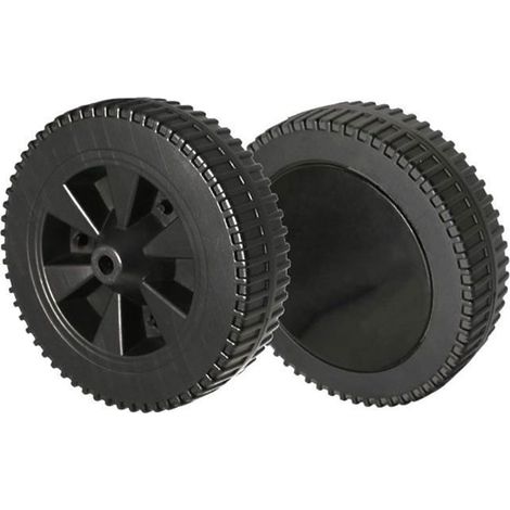HOXILEELEOLot de 2 roues de rechange 175 mm pour barbecue et chariot – plastique noir résistant (1/5)