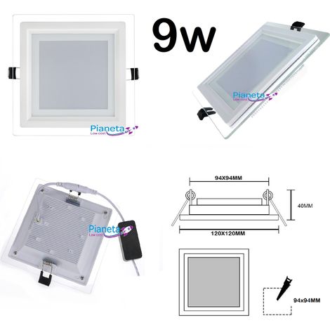 Faretto LED Pannello Slim Vetro Tondo Incasso 9W (1/6)