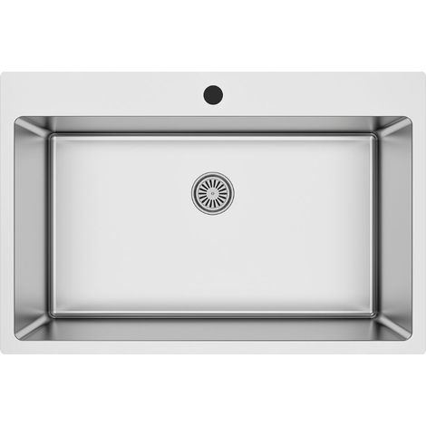 Lavello da incasso SA233 1 vasca 76x50.5 cm. inox