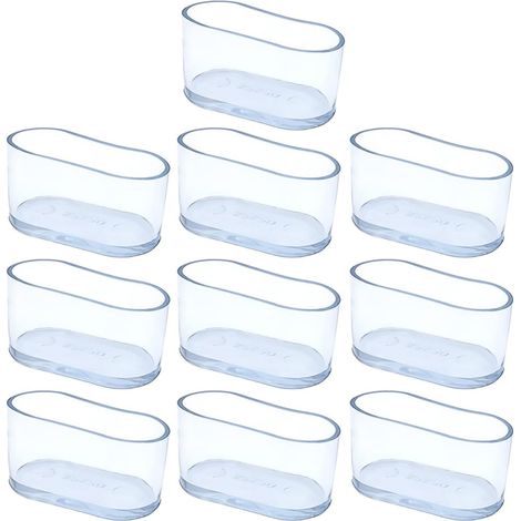 Lot de 10 protections de sol ovales transparentes et antidérapantes pour chaises de salle à manger tabourets de bar bureau 20 x 40 (1/4)