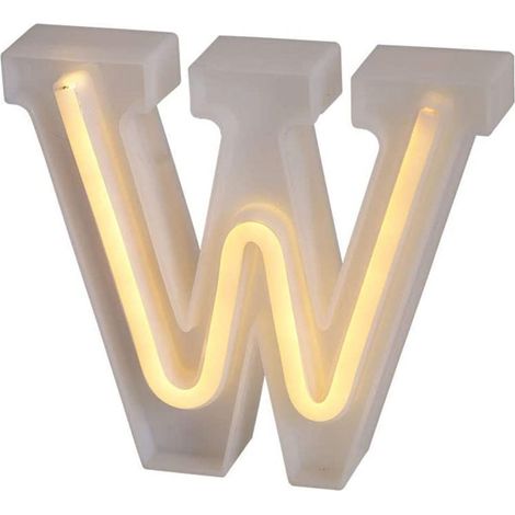 Lettere luminose neon a led luci alfabeto W luminoso per decorazione casa compleanni nozze festa bar eventi luce calda (1/5)