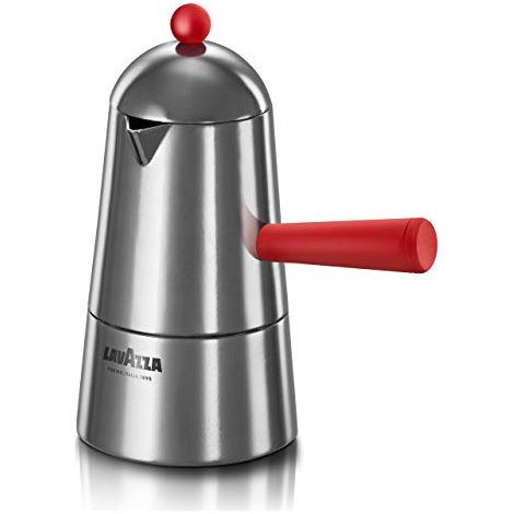 ILSA Caffettiera Espresso, Carmencita Pop, Alluminio, Induzione, Manico e Pomolo rosso, Capacità 20 cl, Tazze 3 (1/4)