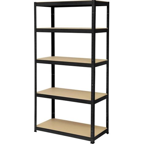 [GEBRAUCHT] B-Ware Toolcraft Schwerlastregal Lagerregal Metall Regal 265kg schwarz 90x180x45cm (1/2)