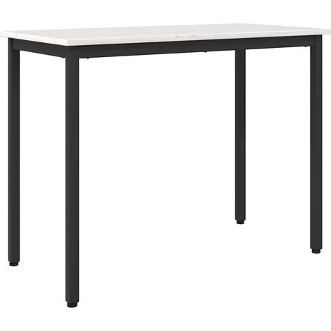 vidaXL Table White 100 x 50 x 77 cm Engineered Wood and Steel