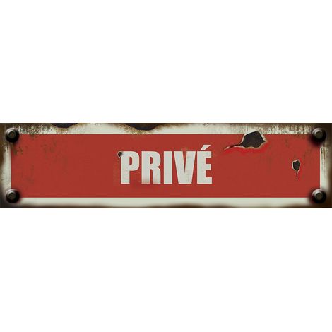 Plaque vintage Privé - Rigide 170x45mm - 4019383
