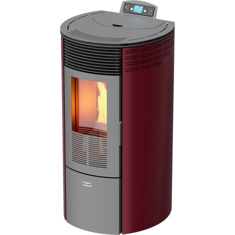 stufa a pellet canalizzata canadian stove "columbia 12c" bordeaux 8,7 kw